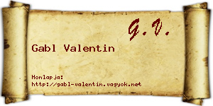 Gabl Valentin névjegykártya